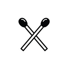 Two Crossed Matches Vector Illustration Minimalist Simple Design Graphic Element