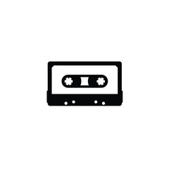 Fototapeta premium Retro Audio Cassette Tape Icon Black And White Nostalgic Technology Sound
