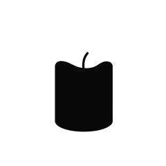 Simple Black Candle Silhouette Vector Graphic On A White Background