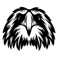 Black and White Eagle Head Logo Concept Illustration Powerful and Majestic