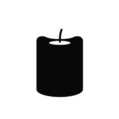 Simple Black And White Candle Icon Vector Illustration For Festive Designs