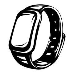 Sleek Monochrome Smartwatch with Adjustable Strap for Fitness Tracking and Connectivity