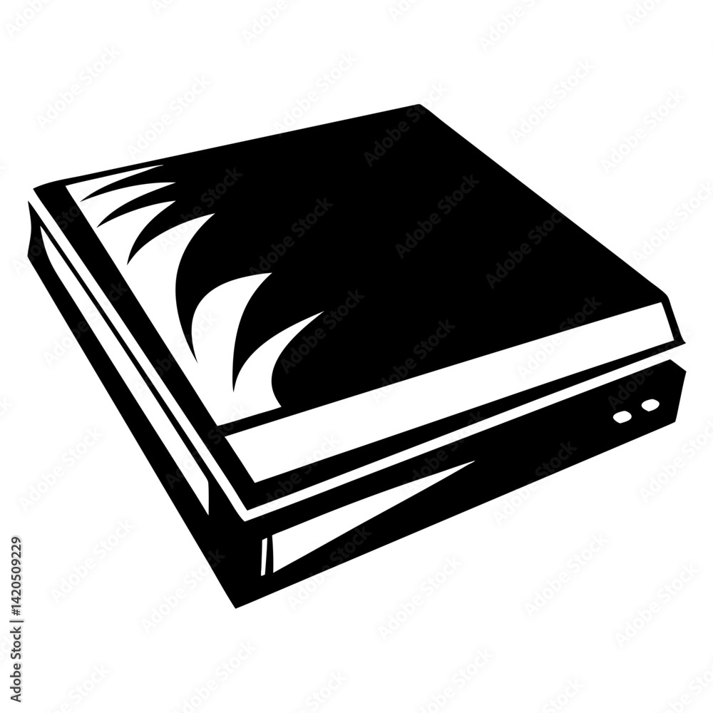 Poster black and white minimalist depiction of a game console with two buttons