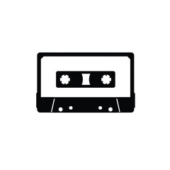 Cassette Tape Black And White Vector Illustration Retro Music Culture