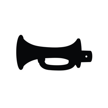recommend clip art: Silhouette Graphic Illustration Of A Bugle Musical Instrument On White Background