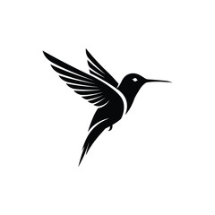 Elegant Hummingbird Illustration Featuring Clean Lines And A Simple Black Color Palette