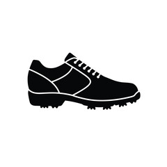 Isolated Black Golf Shoe Graphic Element For Sport And Active Lifestyle Design