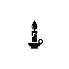 Candle Icon On Holder Silhouette Vector Design Element Decoration And Illustration