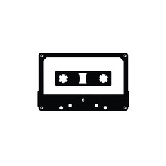 Black And White Cassette Tape Vector Illustration Nostalgic Music Media Style