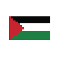 Simple Pixel Art Style Illustration Of The Flag Of Palestine
