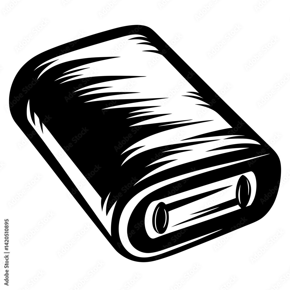 Aufkleber monochrome illustration of a usb typec connector with distinctive styling and shading