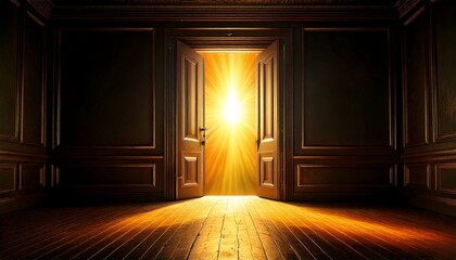 Open Door to a Bright Future Hope, Opportunity, and New Beginnings