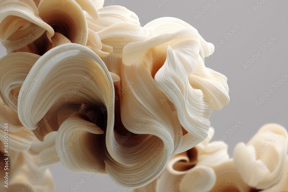 Poster abstract beige layers forming organic shapes in a sophisticated arrangement, textured surface with s