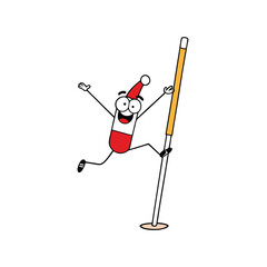 Wacky Cartoon Vaulting Pole And Crash Mat Dancing