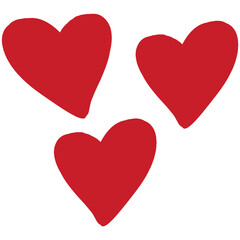 Three Red Hearts on White – Minimalist Love Symbolism