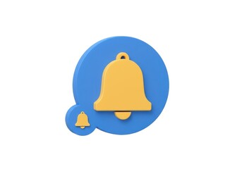 Fototapeta premium Notification bell icon 3d render background isolated on white background