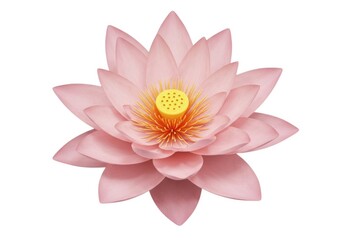 Pink lotus flower isolated on white background