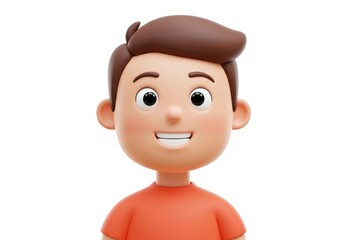 Cartoon boy character 3d model isolated on white background