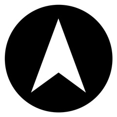Fototapeta premium Compass Navigation Arrow Icon PNG – Minimalist Black North Direction Symbol with Transparent Background