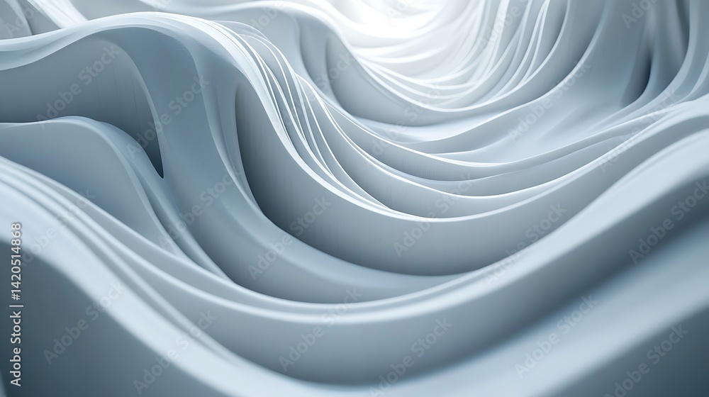Poster abstract waves of smooth flowing lines