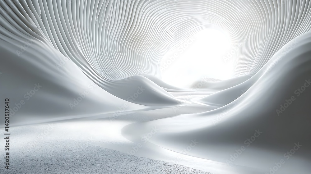 Poster abstract waves of smooth flowing lines