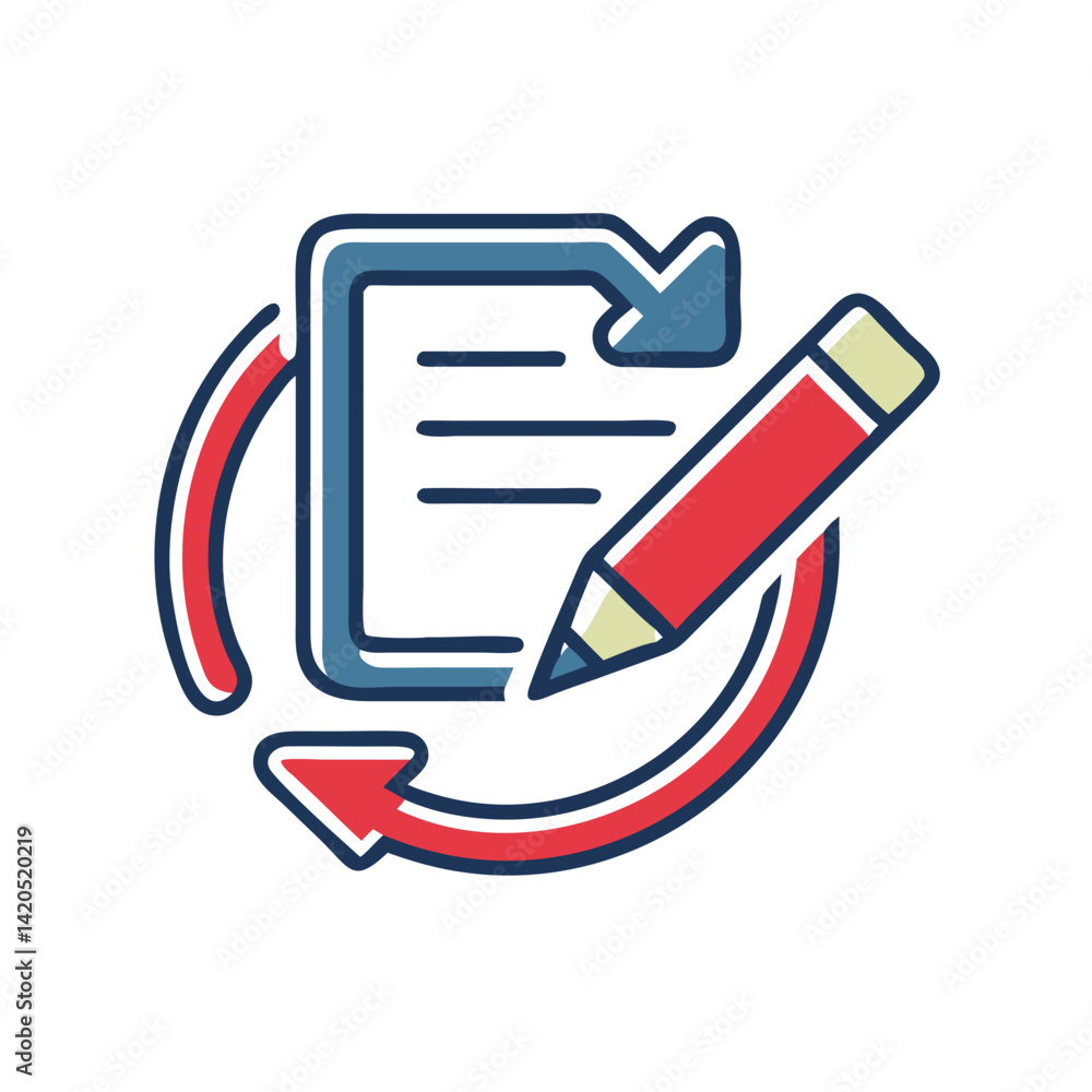 Aufkleber icon of ai content generation with editing symbol