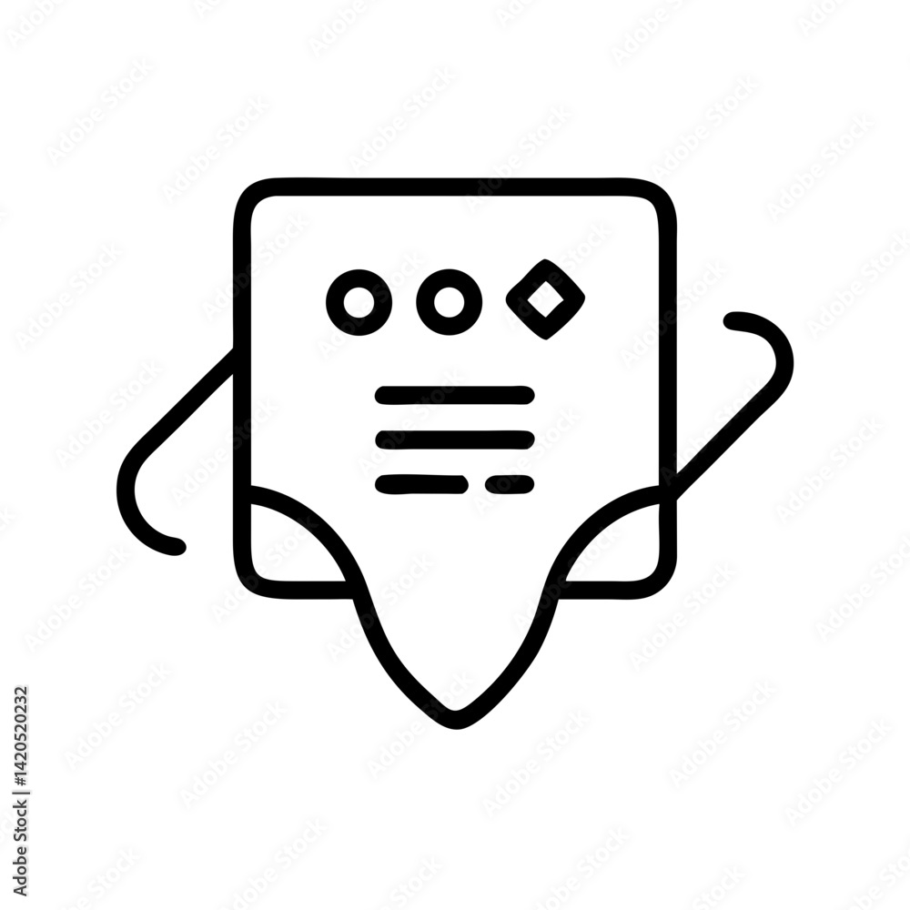 Poster icon of ai content generation with abstract elements