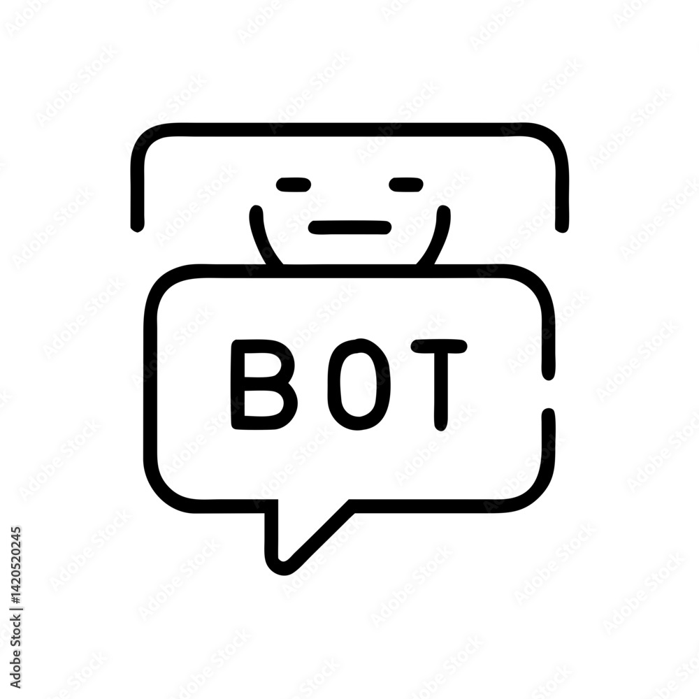 Poster ai chatbot icon with speech bubble symbolizing communication