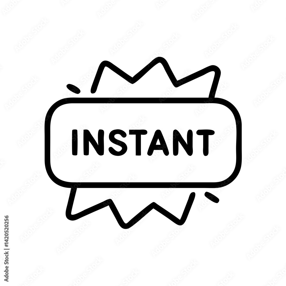 Aufkleber instant content creation icon with burst background