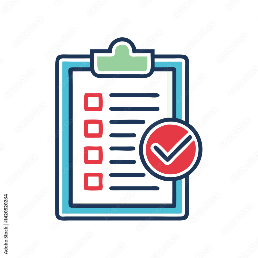 Poster checklist with checkmark icon for task management