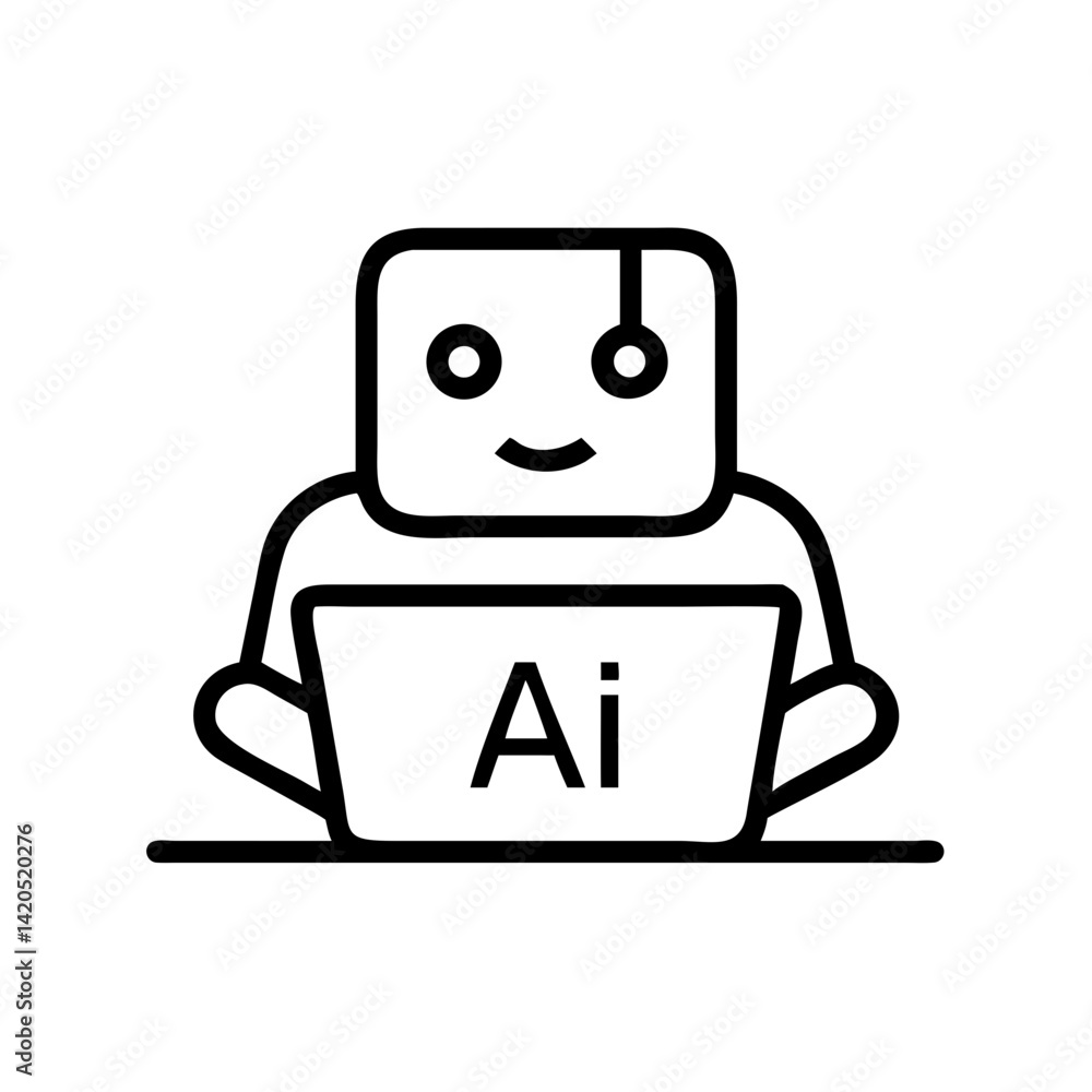 Poster cartoon character using ai technology against a simple background