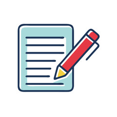 Icon of a Notepad with a Pencil for AI Content Generation  