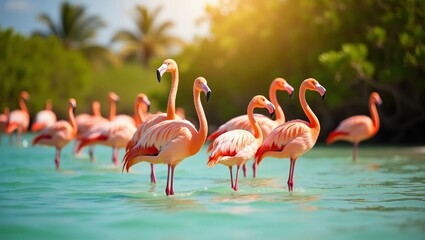 Obraz premium flamingo in the water