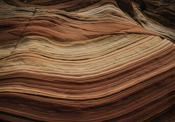 Fototapeta premium Arizona's Wave Rock Formation Unique Desert Sandstone Layers. Stunning Landscape and Geology.