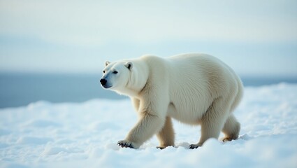 Fototapeta premium Majestic Polar Bear in Arctic Landscape