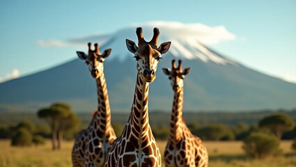 Fototapeta premium Majestic Giraffes in African Savannah