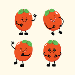 Fruit Cute Cartoon Ximenia with Different Emotions