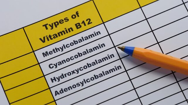 Different Types of Vitamin B12. Close up.