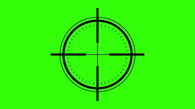 aim or target icon with green screen 
Sniper Scope Crosshair Animation Overlay with Rotating HUD Target Reticle and Circular UI Elements in Transparent Background for Video Editing, FPS Gaming Effects