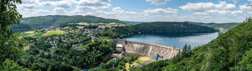 Staumauer am Edersee Panorama