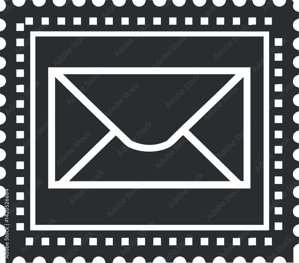 Poster a graphic representation of an envelope symbolizing mail and communication services.
