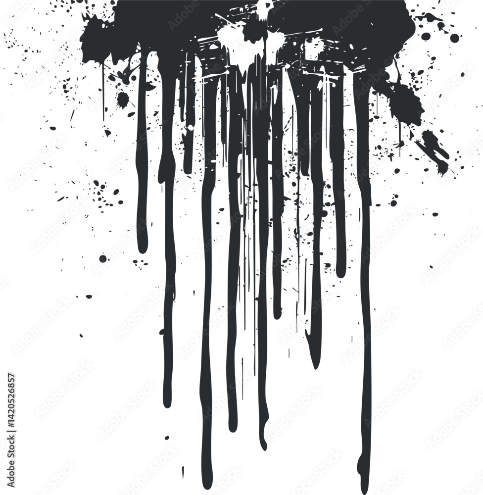 Aufkleber black ink splash with dripping texture creating an abstract artistic background effect