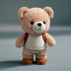Obraz premium A cute and adorable teddy bear plush toy standing.