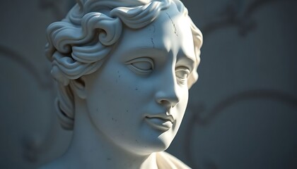 statue of a woman with her eyes closed