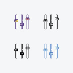 Equalizer  icons set in different style vector stock illustration