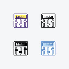 Equalizer  icons set in different style vector stock illustration