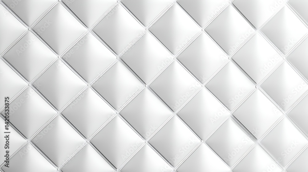 Poster 3d white diamond geometric pattern, abstract geometric pattern with 3d white diamond shapes creating