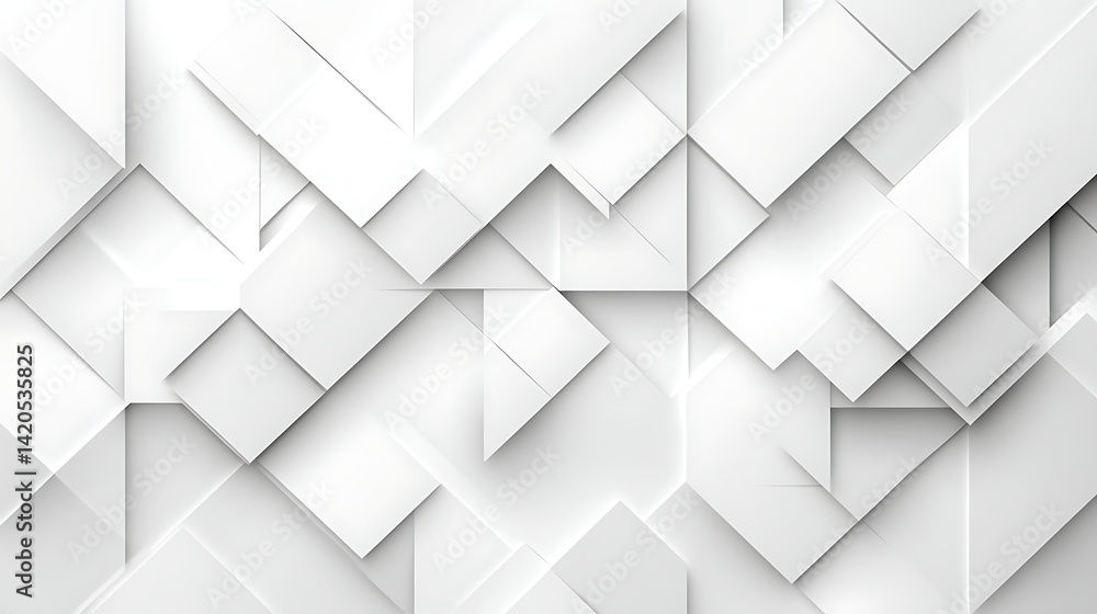 Poster abstract geometric white squares background, abstract geometric background with overlapping white sq