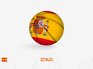 Spain Basketball Concept with National Flag Design.