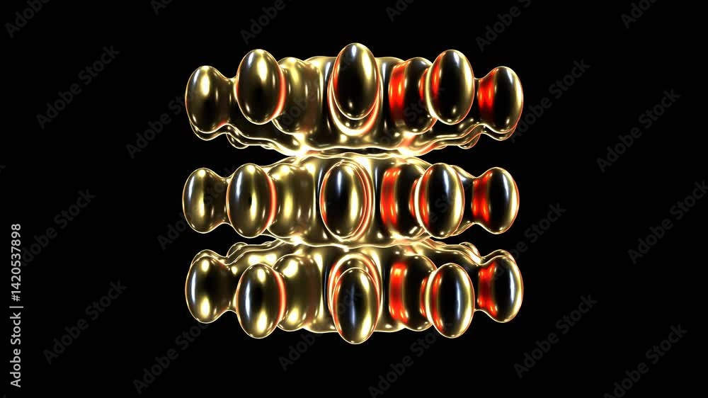 Poster glowing round shape rotation animation